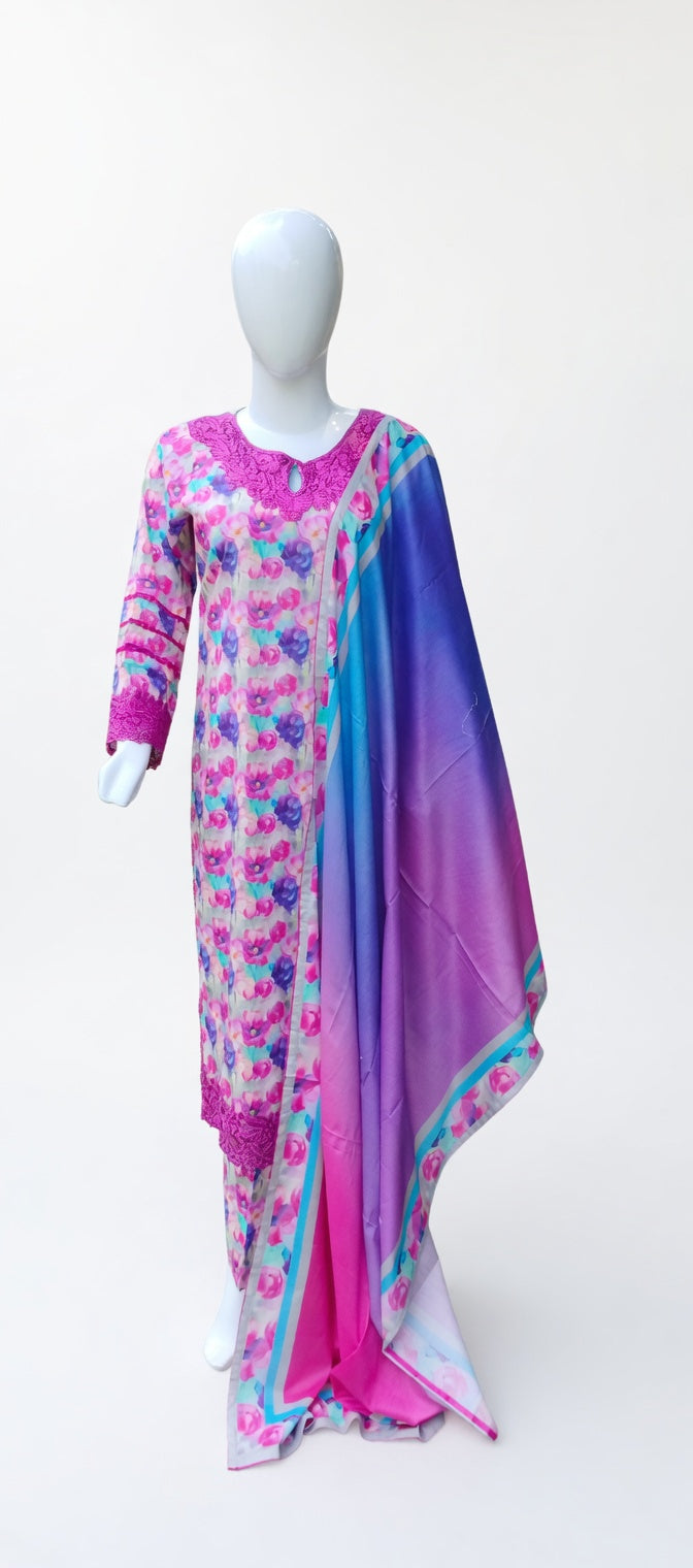 MULTICOLOUR LAWN UNSTITCHED/STITCHED 3 PIECE SUIT